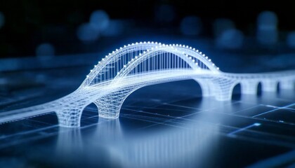 The holographic bridge design displays advanced engineering and architectural creativity