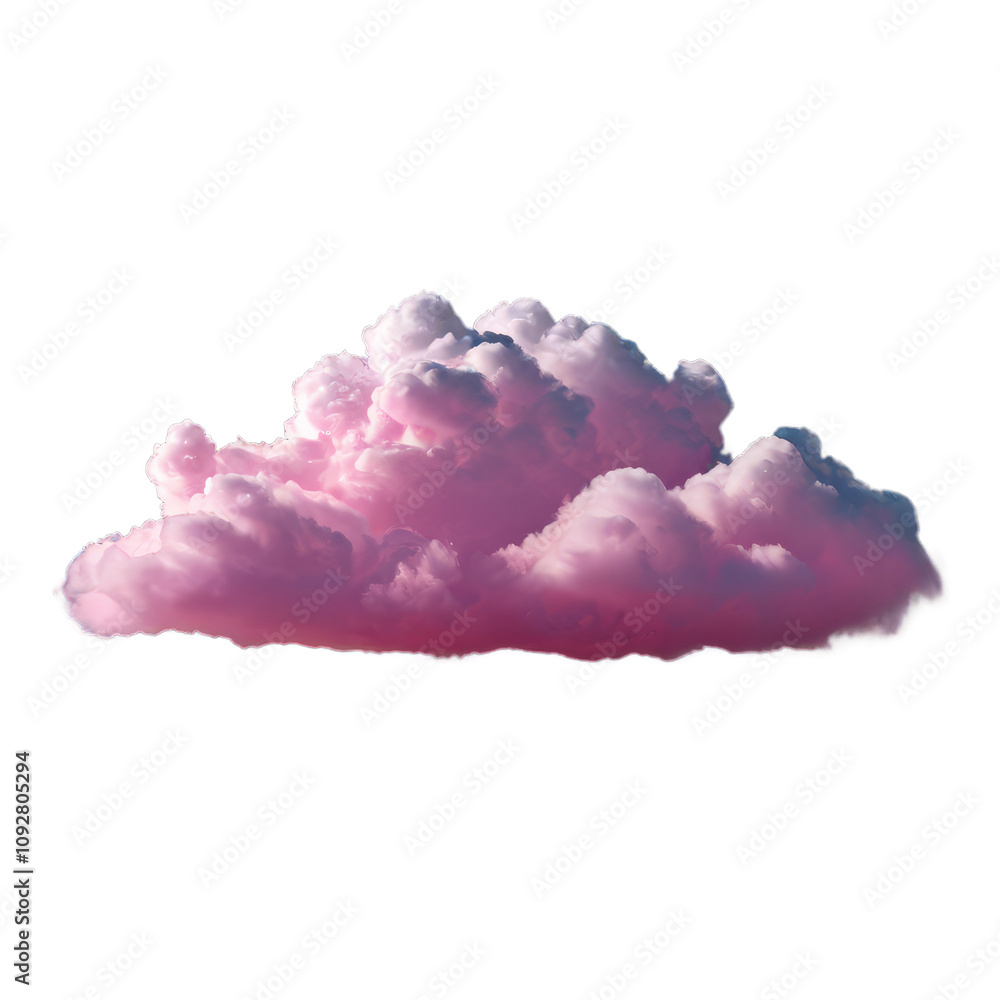 Sticker Soft pink cloud floating in a bright sky during a warm afternoon