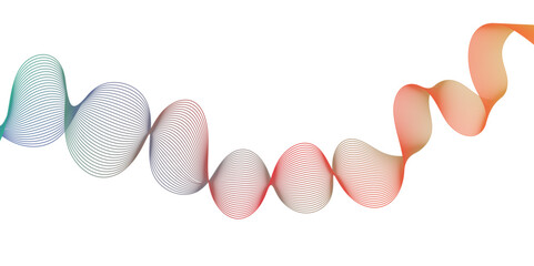 Abstract multicolor gradient wave lines vector background, twisted curve lines and blend effect, frequency sound wave lines, 3d contour line patterned background illustration.	