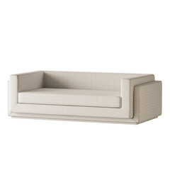 A white couch with a white cushion and a white back
