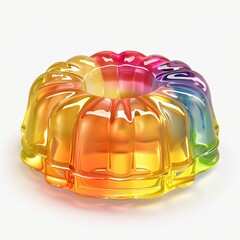 3D render of a colorful jelly mold isolated on a white background, in the style of digital art