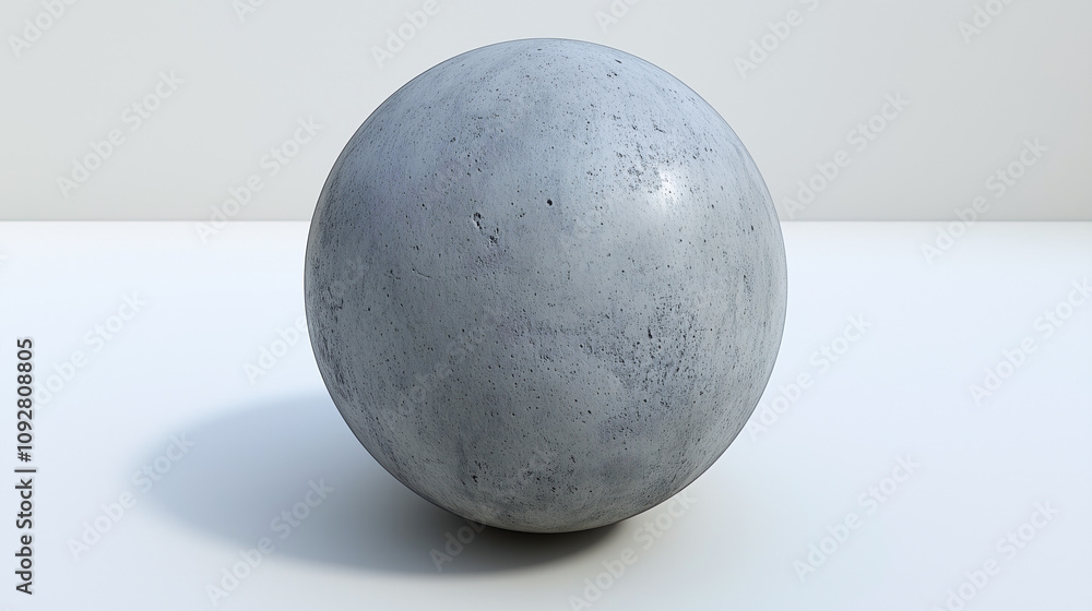 Fototapete isolated photorealistic concrete sphere with smooth surface and subtle texture, rendered in octane, 