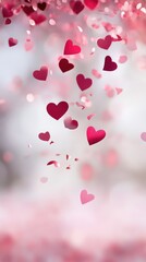 Obraz premium Romantic Bright Heart-Shaped Bokeh. ai generated