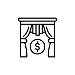 Curtain price outline icons, minimalist vector illustration ,simple transparent graphic element .Isolated on white background