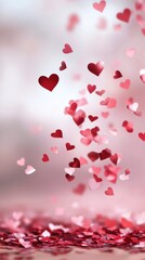Obraz premium Romantic Bright Heart-Shaped Bokeh. ai generated