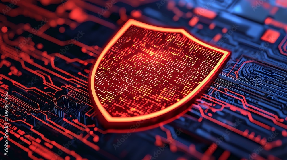 Poster cybersecurity measures protecting data digital space infographic tech environment close-up security 