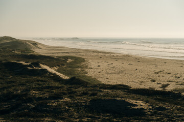 Beautiful view of ocean beach, Lisbon Portugal.