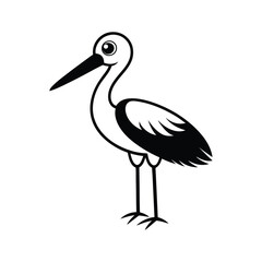 A Cute Stork Vector Illustration

