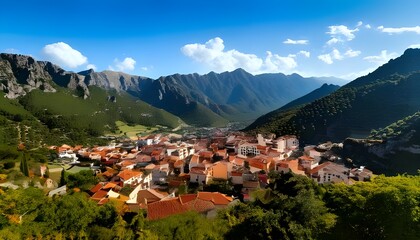 Fototapeta premium Landscape of a mountain village