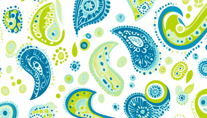 Playful Paisley Pattern with Bright Colors
