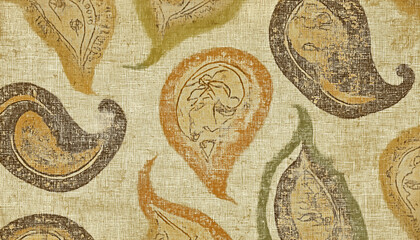 Obraz premium Rustic Paisley Pattern with Earthy Tones