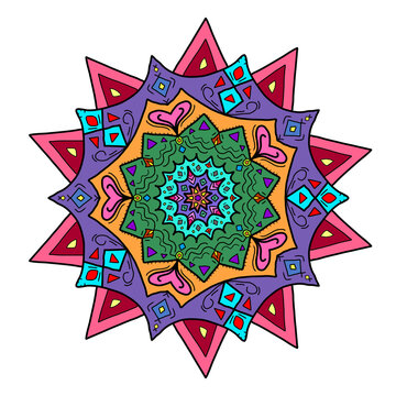 Mandala002 circle color illustration flower 