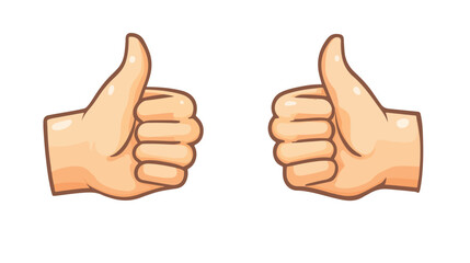 Flat Cartoon Like or Dislike Icons Vector - Visual Emotion Feedback Symbols