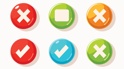 Obraz premium Professional Do's and Dont's Icon Sign in Red and Green Vector Set