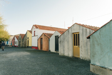 ARCHITECTURE-Typical houses of the Costa Nova area, Aveiro, Portugal