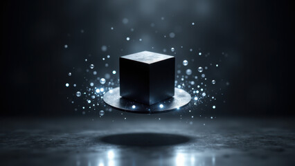 A futuristic, glowing cube of AI intelligence with a halo effect on a dark background.