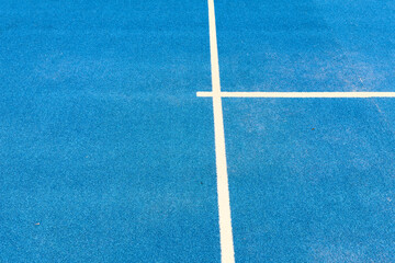  blue paddle tennis court, aerial shot