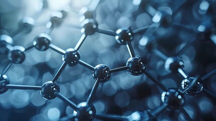 A close-up view of interconnected molecular structures, illustrating the complexity of chemical bonds.