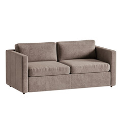 A brown couch with two pillows on it