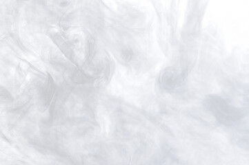 Swirls grey smoke on a transparent background.