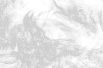 Swirls grey smoke on a transparent background.