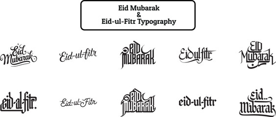 Eid Mubarak, Eid Typography, Eid ul Fitr Typography Design