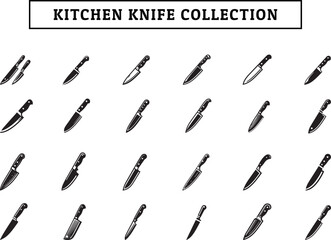 knife silhouettes. Knife vector icons. Knife icon set