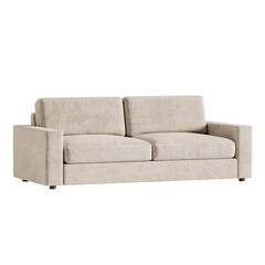 A tan couch with two pillows on it
