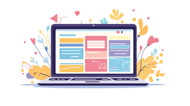 Professional Laptop with Website Page Design, Internet Websites Concept