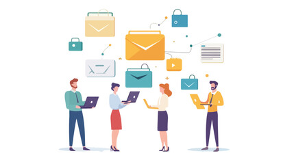 Data Transfer Concept: Characters Exchange in Technology