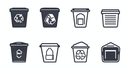 Prohibition of littering sign with trash can outline artwork