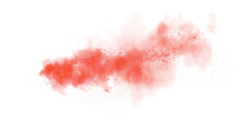 Fantastic red smoke background. Magic red smoke with glitter and small particles of twinkling stars. Fog with luminous particles. Red vapor with stardust. Morning fog over land or water surface, magic