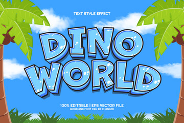 3d Dino World Cartoon Editable Text Effect
