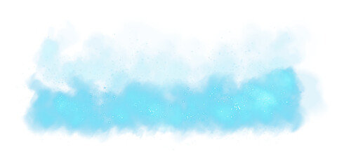 Fantastic blue smoke background. Magic blue smoke with glitter and small particles of twinkling stars. Fog with luminous particles. Blue vapor with stardust. Morning fog over land or water surface, ma