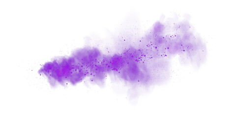 Fantastic purple smoke background. Magic purple smoke with glitter and small particles of twinkling stars. Fog with luminous particles. Purple vapor with stardust. Morning fog over land or water surfa