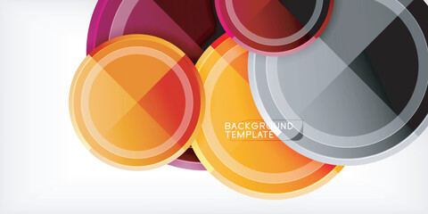 Abstract background - multicolored circles, trendy minimal geometric design, vector illustration