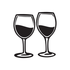 drink glasses isolated vector elements outline symbol for web design on white background