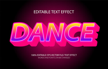 Dance editable text effect, 3D editable text template.