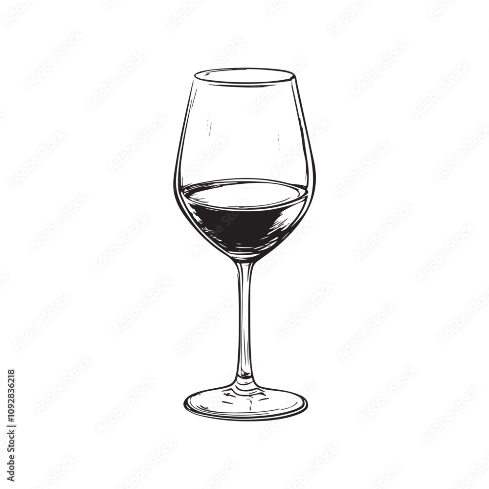 Poster glass of wine icon isolated vector elements outline symbol for web design on white background