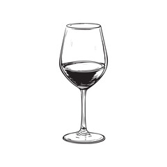 glass of wine icon isolated vector elements outline symbol for web design on white background