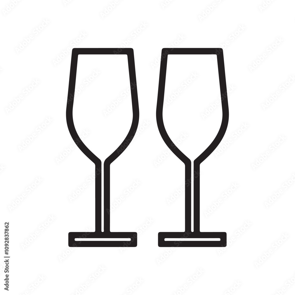 Poster set of transparent glasses vector pair for digital and print use