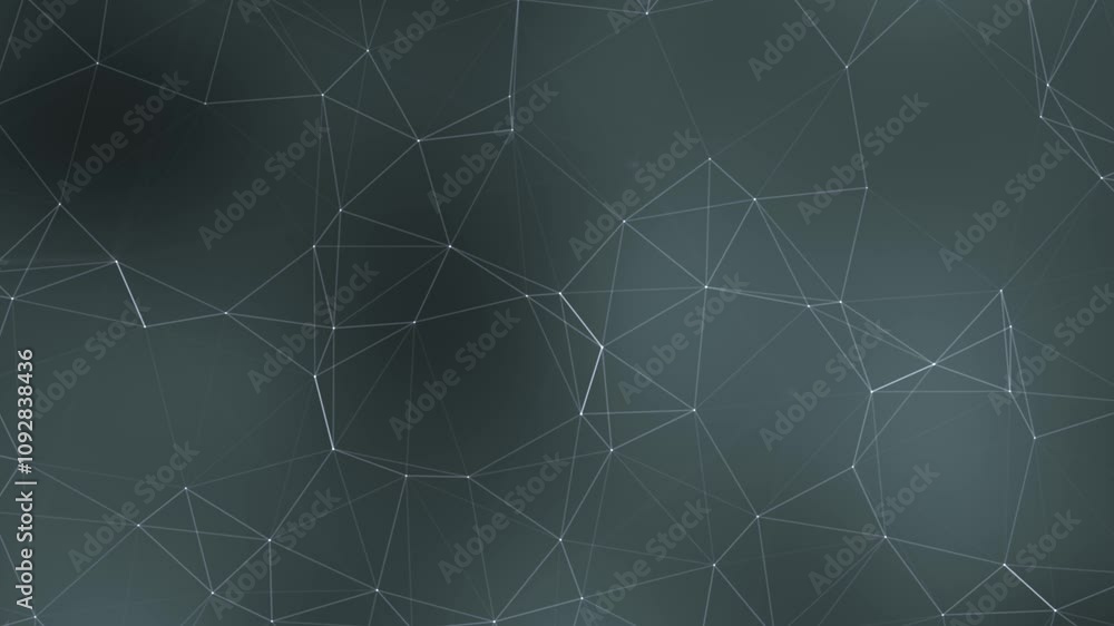 Aufkleber Grey abstract web animation, plexus network connection background concept