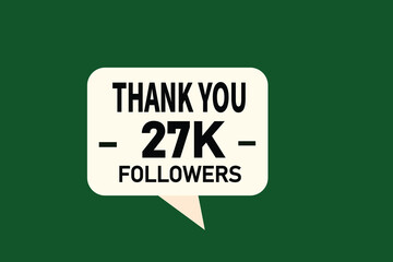 thank you 27k followers, vector, illustration, social, media, post,  subscribers, followers animation design, banner, premium, background
