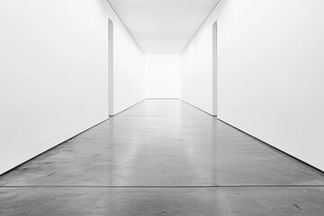 Obraz premium 白い廊下が続く空間に広がる明るい光の印象的な景色