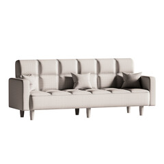 A white couch with pillows on it