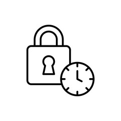 Lockdown time outline icons, minimalist vector illustration ,simple transparent graphic element .Isolated on white background
