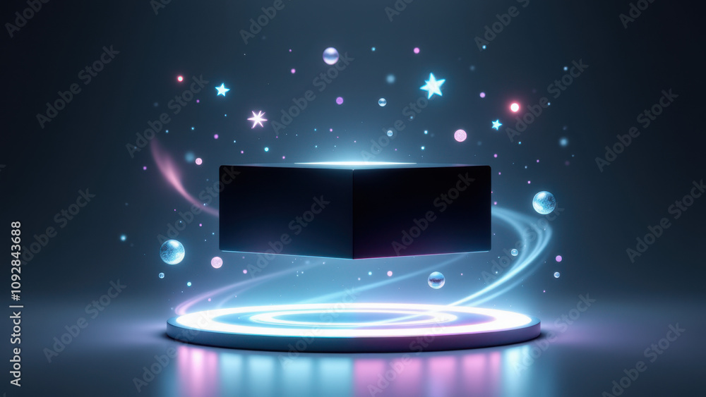 Poster a futuristic depiction of artificial intelligence with a glowing interface.