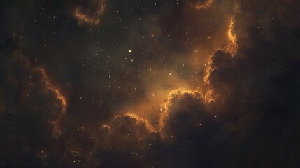 Obraz premium Stars peeking through thin clouds in a night sky, blending cosmos and clouds, celestial night 