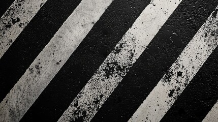 Fototapeta premium zebra crosswalk markings on a clean, black asphalt road.