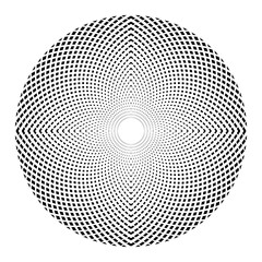 Abstract Radial Halftone Geometric Circle Dots Pattern. 